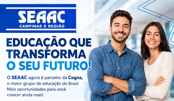 Nova parceria do SEAAC Campinas com o grupo Cogna oferece bolsas de graduação e pós-graduação